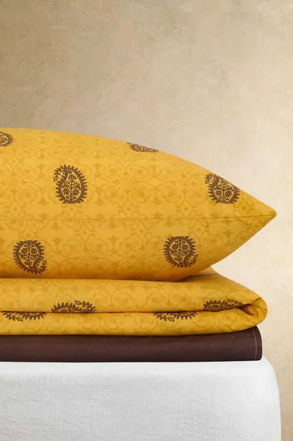 PAISLEY MUSTARD  BED SHEET | H-BD-24-901B