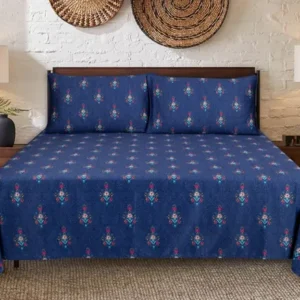 AURA STONE ROYAL BLUE  BED SHEET | H-BD-24-903B